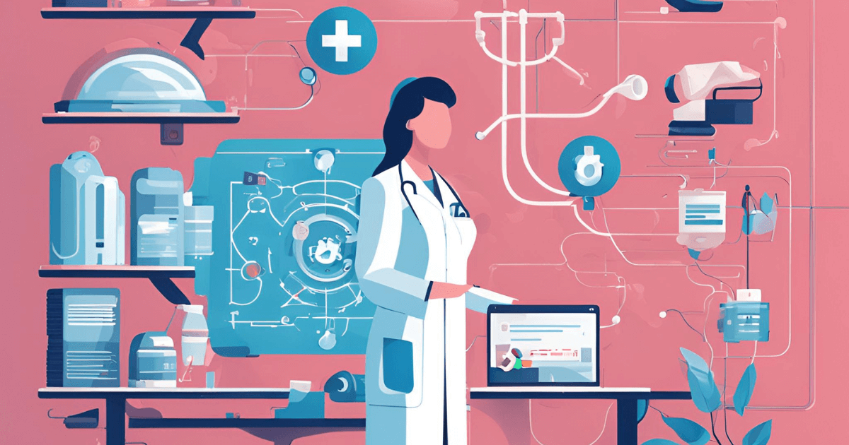 Professional nursing leader interacting with modern healthcare technology